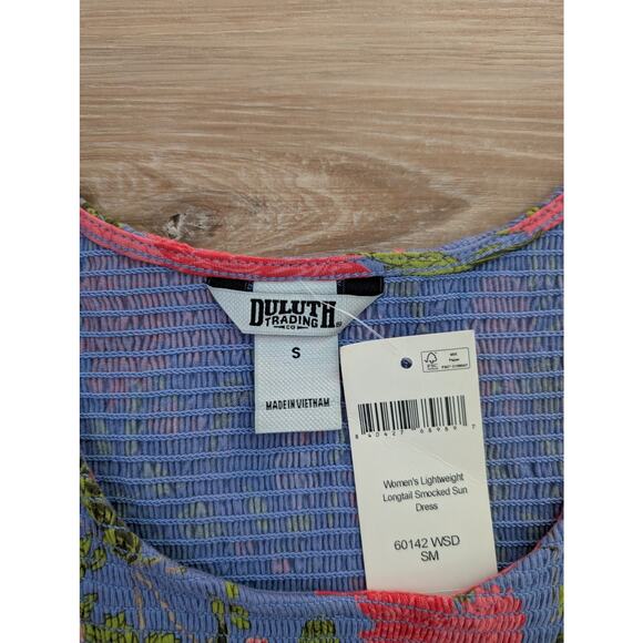 NWT Duluth Trading Co Lightweight Longtail Smocked Sun Dress size Small - Picture 3 of 7